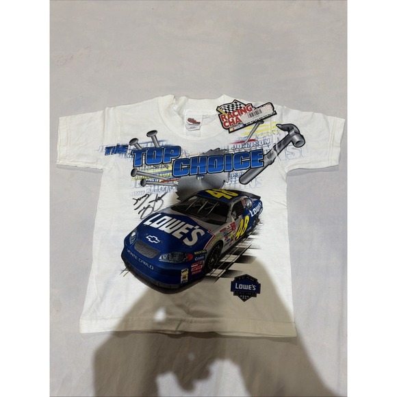 Vintage Autographed Jimmie Johnson Shirt All Over Print Y2K Racing Champions.